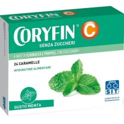Coryfin C Senza Zucchero Gusto Mentolo 24 Caramelle