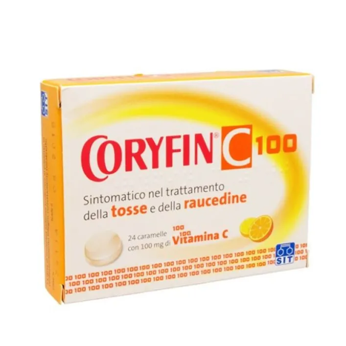 Coryfin C 100 Vitamina C 6,5 mg + 112,5 mg Tosse 24 Caramelle