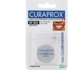 Curaprox Dental Floss 824 - Filo Interdentale Cerato Nero 50 metri