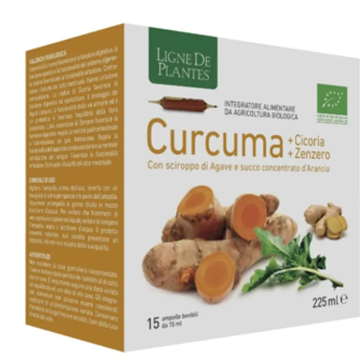 Curcuma Cicoria e Zenzero Bio 15 Ampolle - Integratore Alimentare