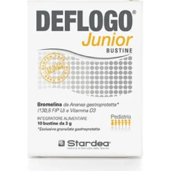 Deflogo Junior 10 Bustine - Integratore con Bromelina