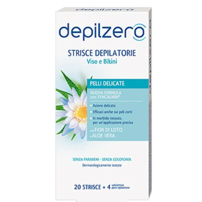 Depilzero Strisce Depilatorie Viso e Bikini 24 pezzi