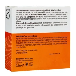Dermasol Solare Compatto Viso Colore Effetto Naturale 01 SPF 50+ 10 grammi