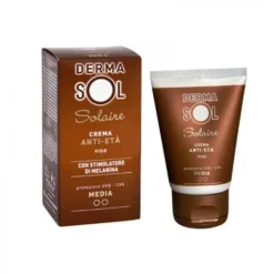 Dermasol Solare Crema Viso con Stimolatore di Melanina Protezione Media SPF 30 50 ml