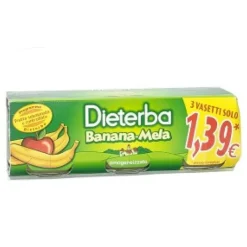 Dieterba Omogeneizzato Banana-Mela 3 x 80 grammi