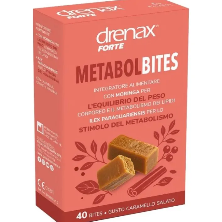 Drenax Forte Metabolibites Caramello Salato 40 bites - Integratore Controllo Peso