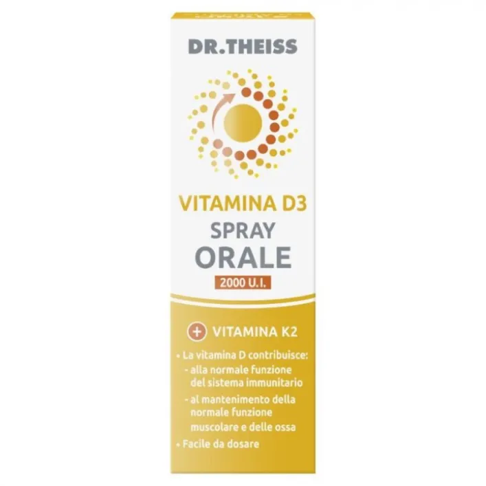 Dr. Theiss Vitamina D3 Spray Orale 20 ml - Integratore Vitamina D3 e K2