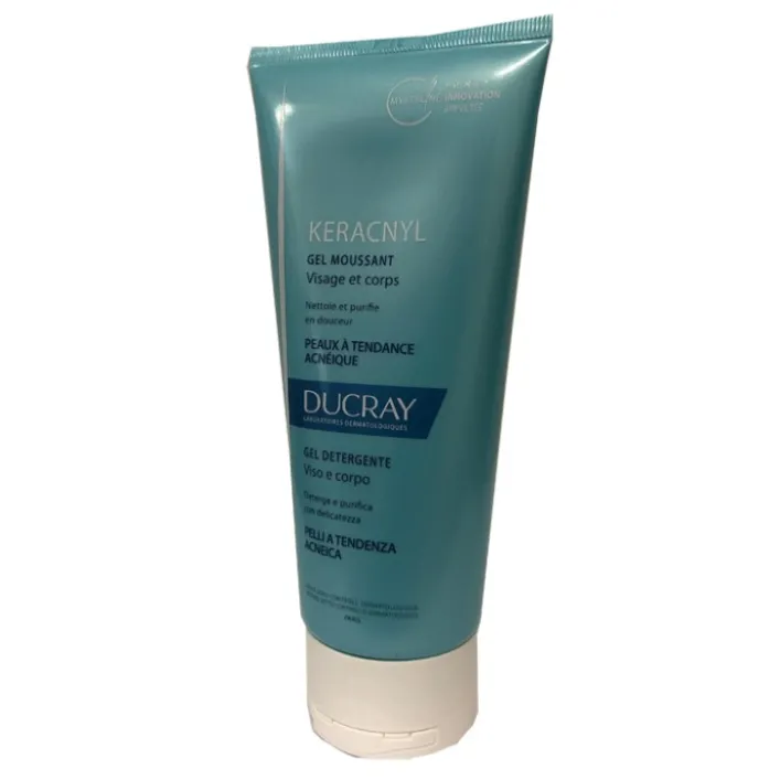 Ducray Keracnyl Gel Detergente Purificante Seboregolatore Pelle Grassa e Acneica 200 ml