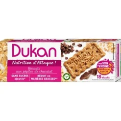 Dukan Biscotti alla Crusca d'Avena Cioccolato 4 Confezioni 3 Biscotti