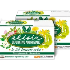 Elisir Depurativo Ambrosiano Le 20 Buone Erbe 80 Compresse - Integratore Intestinale