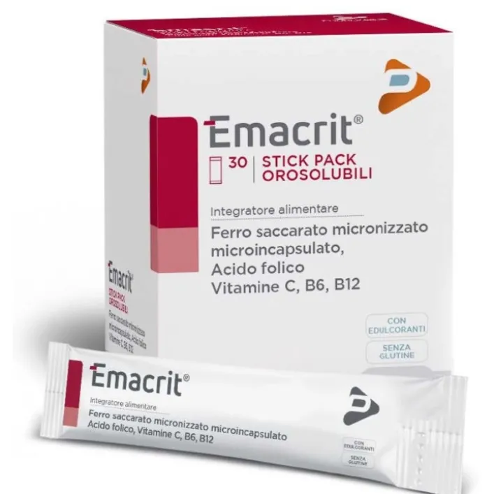 Emacrit Orosolubile 30 Stick - Integratore Ferro