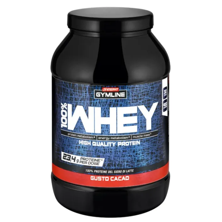 Enervit Gymline 100% Whey Proteine Concentrate Cacao 900 grammi - Integratore Proteico