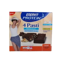 Enervit Protein 4 Pasti Barrette Sostitutive Pasto Cereali Cioccolato e Latte 8 pezzi