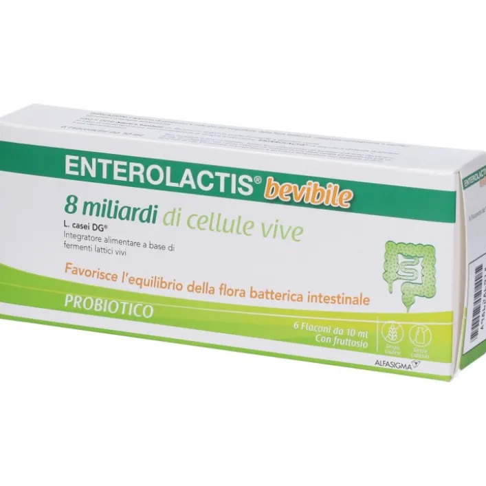Enterolactis Bevibile 6 Flaconcini - Integratore Fermenti Lattici Vivi