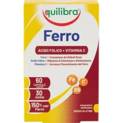 Equilibra Ferro con Vitamina C 60 Capsule - Integratore Stanchezza e Metabolismo Energetico
