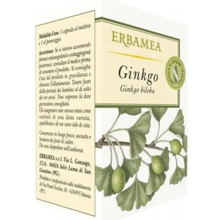 Erbamea Ginkgo 50 Capsule Vegetali - Integratore Alimentare