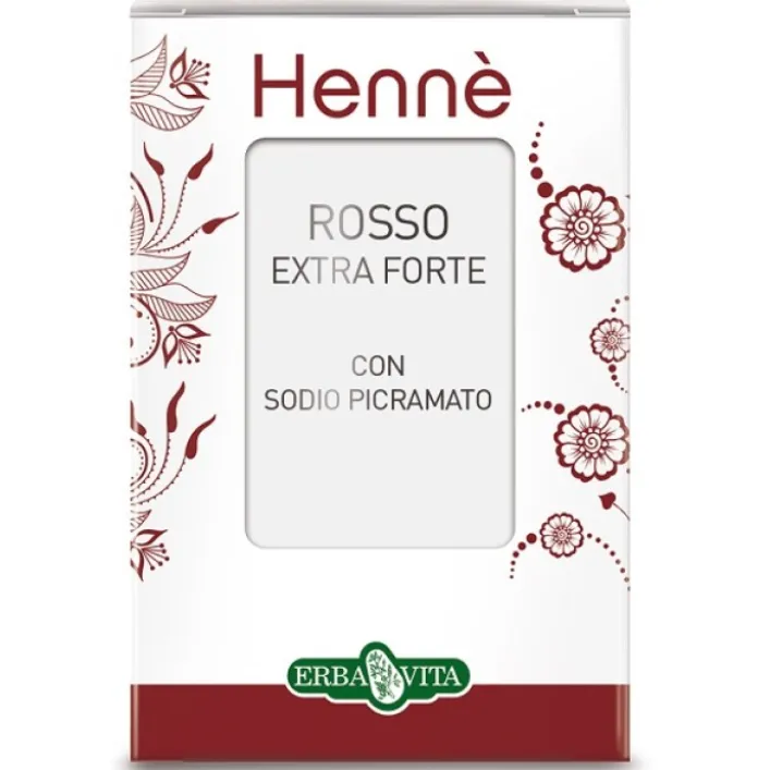 Erba Vita Henne' Colorante Capello Rosso Naturale Extra Forte - Tintura per Capelli