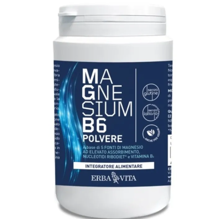 Erba Vita Magnesium Polvere 200 grammi - Integratore Magnesio e Vitamina B