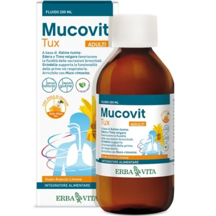 Erba Vita Mucovit Tux Fluido Adulti 200 ml - Integratore Alimentare