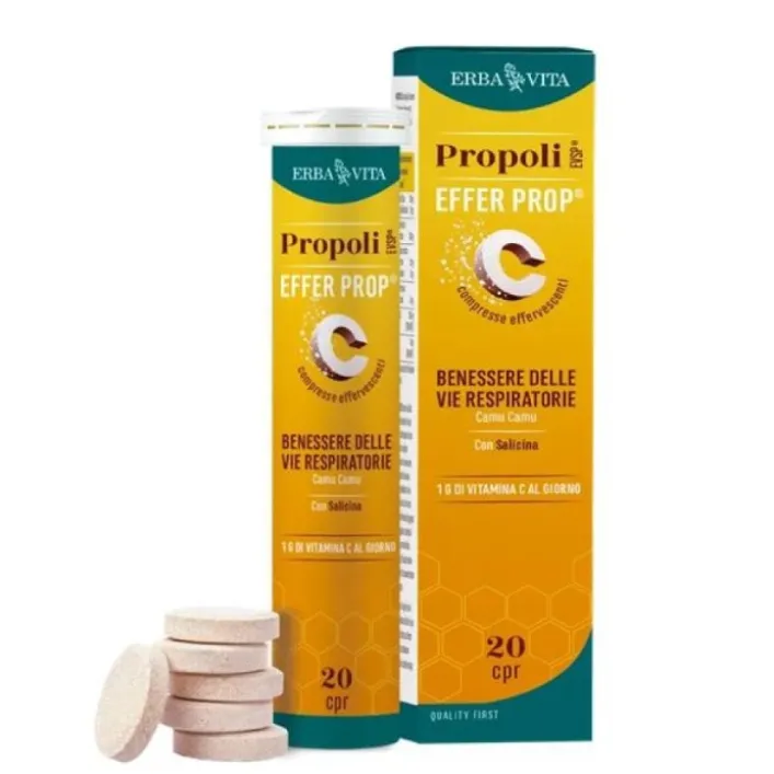 Erba Vita Propoli Effer Prop 20 compresse effervescenti - Integratore Benessere Vie Respiratorie