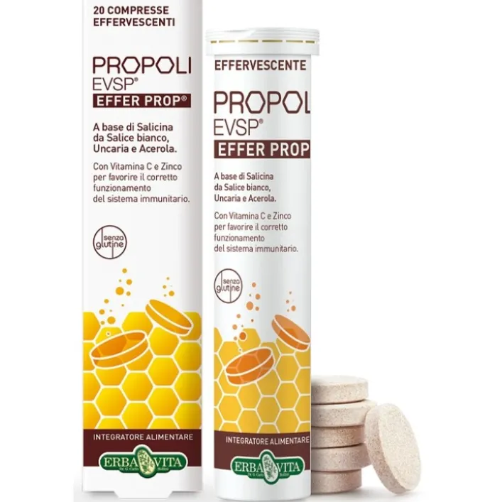 Erba Vita Propoli EVSP 20 Compresse Effervescenti - Integratore Difese Immunitarie