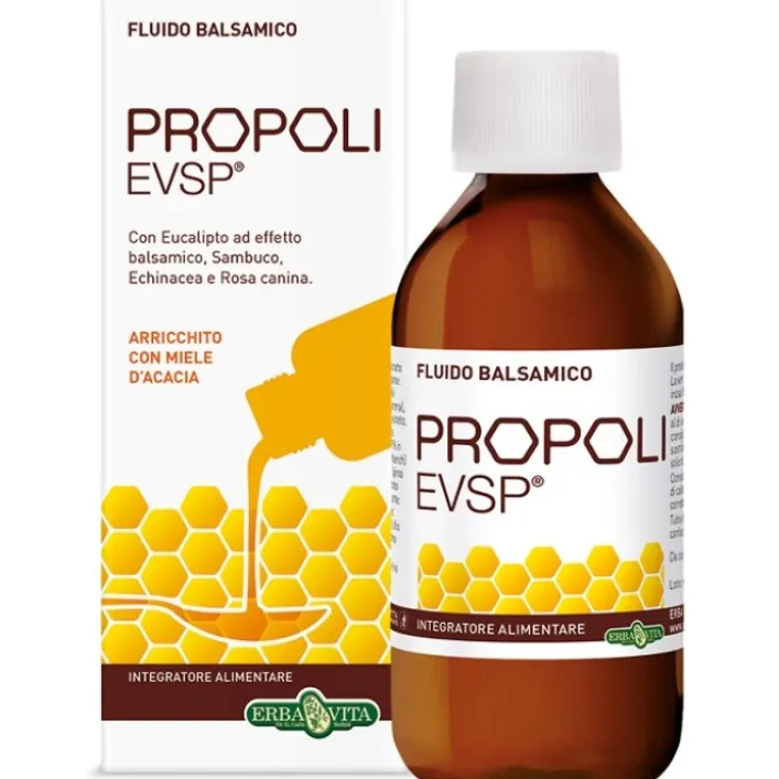 Erba Vita Propoli EVSP Fluido Balsamico Adutli e Bambini Gusto Liquirizia 200 ml