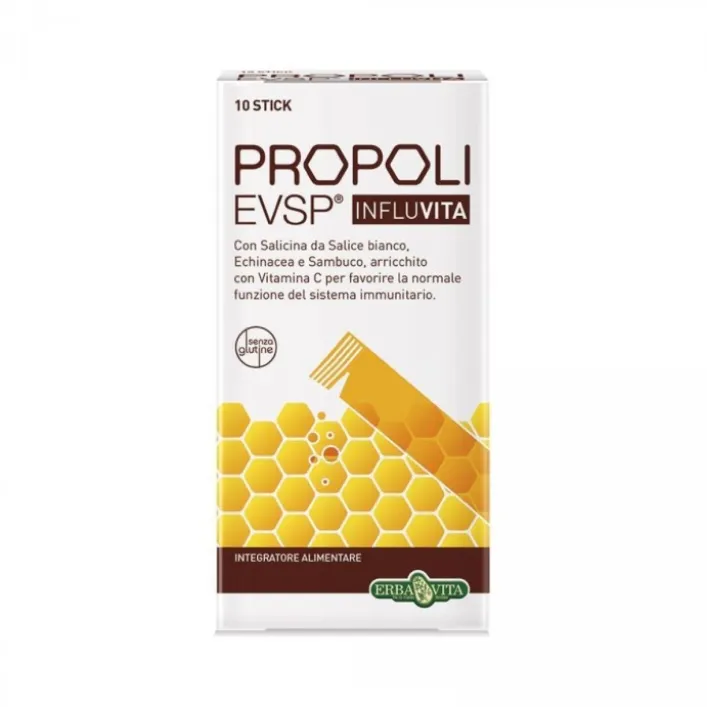 Erba Vita Propoli EVSP Influvita 10 Stick - Integratore Difese Immunitarie