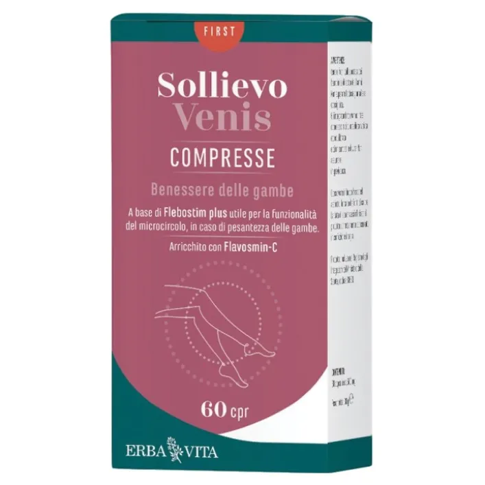 ErbaVita Sollievo Venis 60 compresse - Integratore Benessere Microcircolo