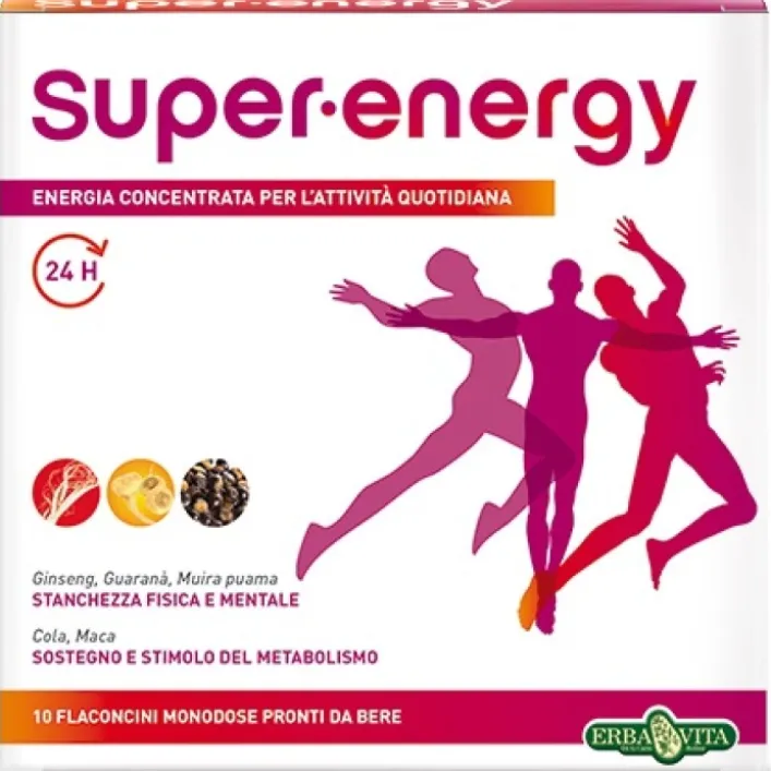 Erba Vita Super Energy 10 Flaconcini - Integratore Energetico