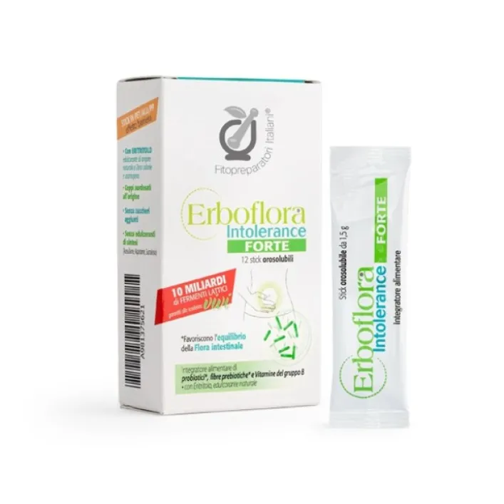 Erboflora Intollerance Forte 12 Stick - Integratore Flora Intestinale