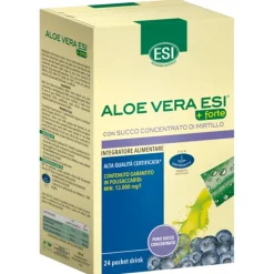 Esi Aloe Vera Succo Forte Mirtillo 24 Pocket Drink - Integratore Alimentare