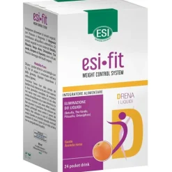 Esi Fit D Drena Liquidi Arancia Rossa 24 Pocket Drink - Integratore Alimentare Drenante