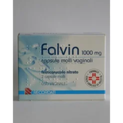 Falvin 1000 mg Fenticonazolo Antimicrobico 2 Capsule Molli Vaginali