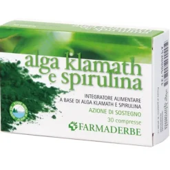 Farmaderbe Alga Klamat Spirulina 30 Compresse - Integratore Alimentare