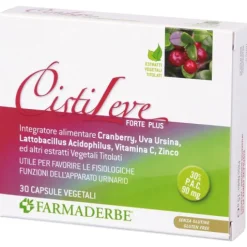 Farmaderbe Cistileve Forte Plus 30 Capsule - Integratore Apparato Urinario