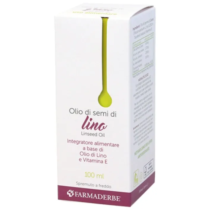 Farmaderbe Olio Alimentare Semi di Lino 100 ml - Integratore Alimentare