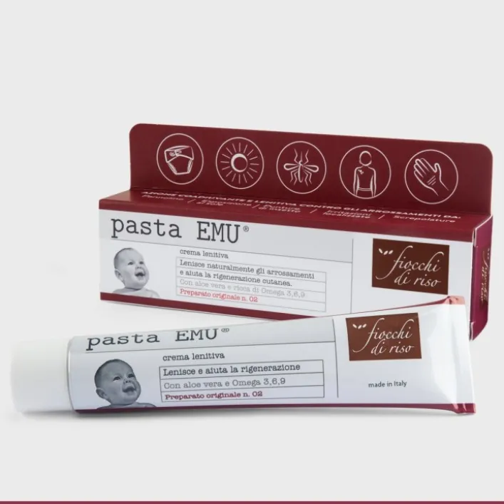Fiocchi di Riso Pasta Emu Idratante e Lenitiva per il Cambio Pannolino 30 ml