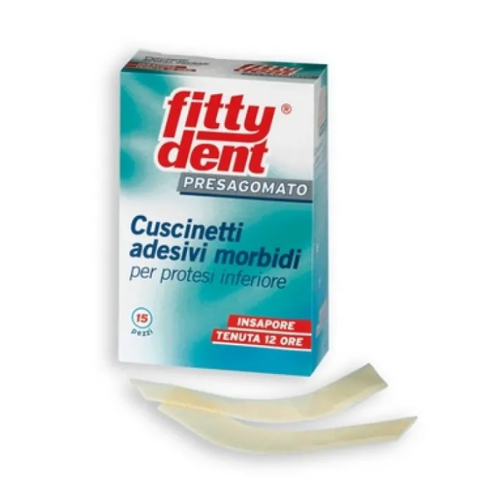 Fittydent Cuscinetti Adesivi Morbidi per Protesi Inferiore 15 pezzi