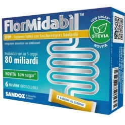 FlorMidabil Stop con Stevia 6 Bustine - Integratore Contro la Diarrea
