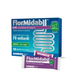 FlorMidabil Ultra con Stevia 10 Bustine - Integratore Fermenti Lattici Vivi