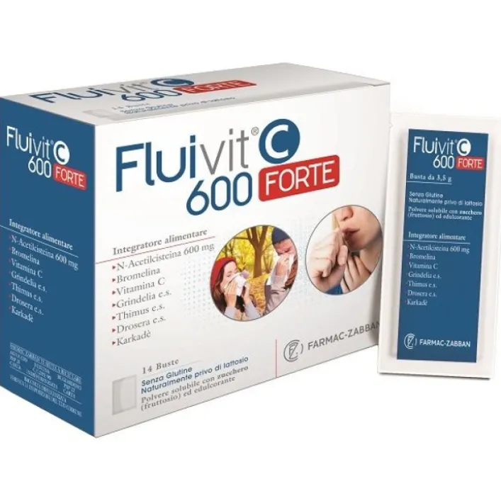Fluivit C 600 Forte 14 bustine - Integratore Alimentare