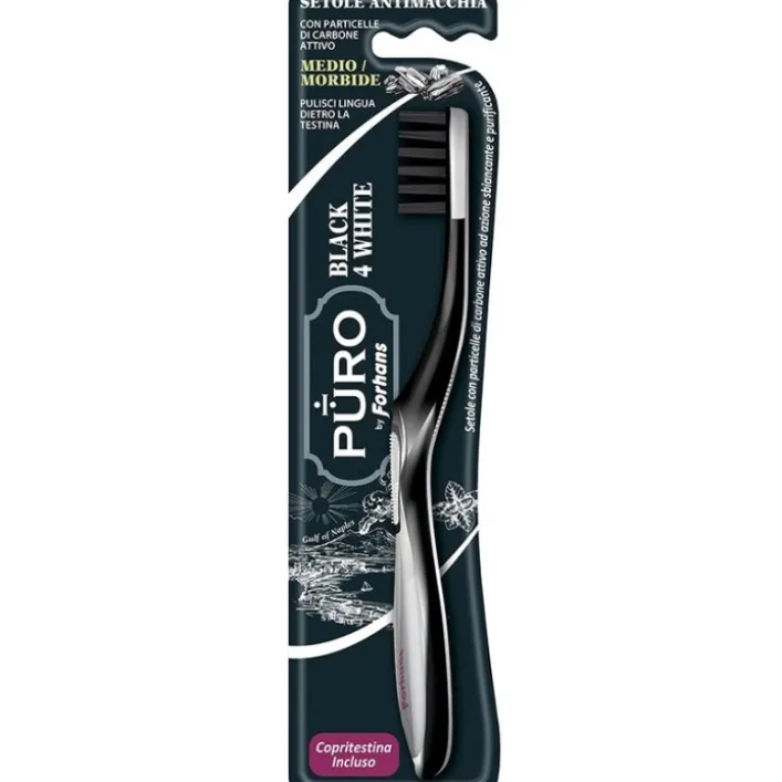 Forhans Black 4 White Spazzolino al Carbone Attivo