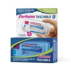 Forhans Tascabile Travel Kit Spazzolino + Dentifricio Speciale da 12,5 ml