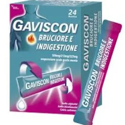 Gaviscon Bruciore e Indigestione Sospensione Orale Gusto Menta 24 Buste