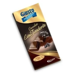 Giusto Senza Zuccheri Cioccolato Extra Fondente Tavoletta da 100 grammi