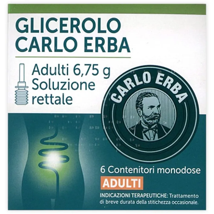 Glicerolo Carlo Erba Adulti 6 Microclismi 6,75 g - Lassativo