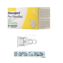 Glucoject Pen Needles G31 5 mm Aghi per Penne da Insulina 100 pezzi