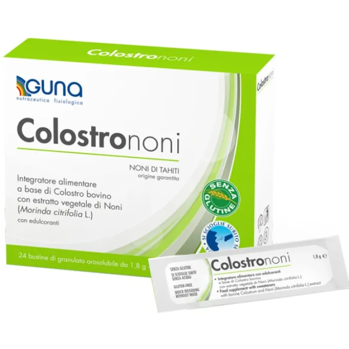 Guna ColostroNoni 24 Bustine Orosolubili - Integratore Intestinale