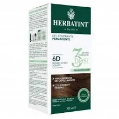 Herbatint Tintura per Capelli Gel Permanente 3 Dosi 6D Biondo Scuro Dorato 300 ml