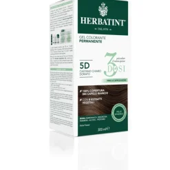 Herbatint Tintura per Capelli Gel Permanente 3 Dosi 5D Castano Chiaro Dorato 300 ml